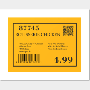 Costco label barcode rotisserie chicken item 87745 Posters and Art